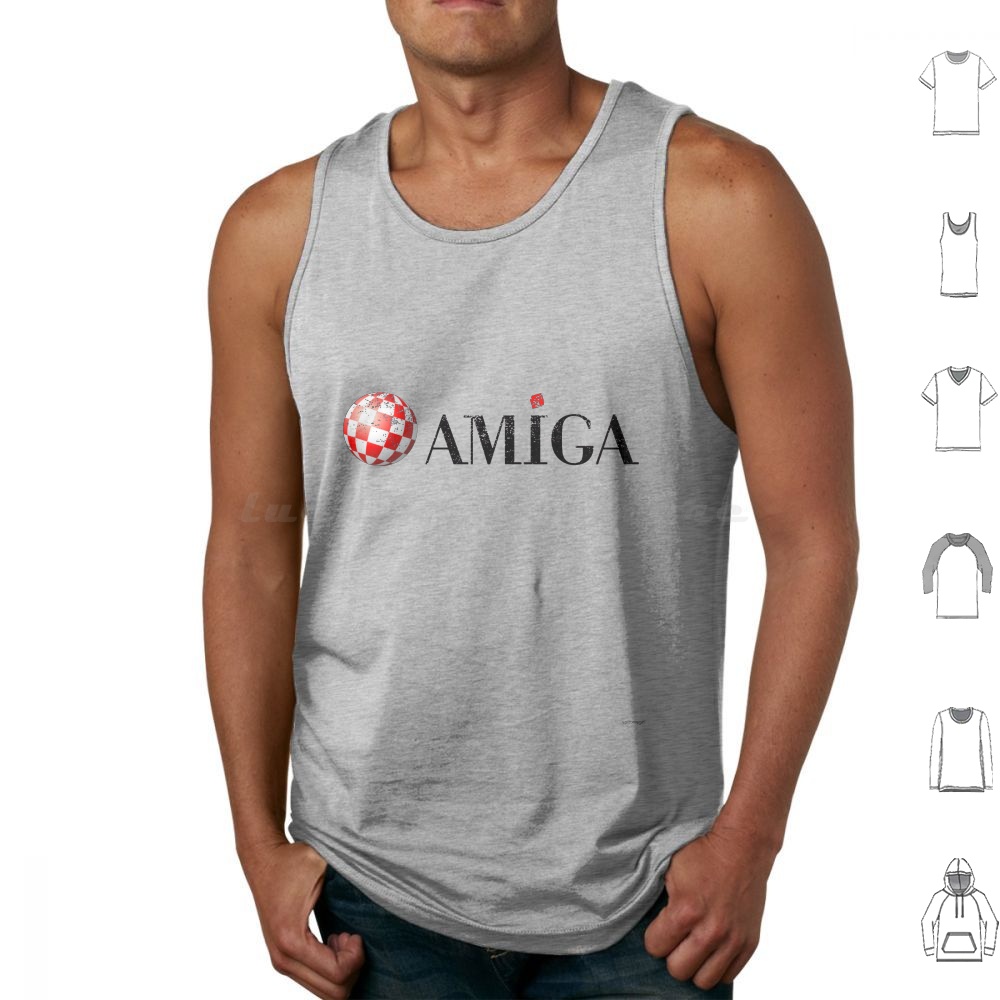 Gaming Console Logo - Amiga เสื้อกล้ามพิมพ์ผ้าฝ้าย Amiga Commodore Commodore 64