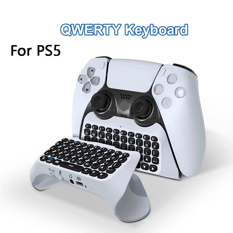 Gaming Console Keyboard - คีย์บอร์ดไร้สายบลูทูธสำหรับเพลย์สเตชัน พีเอส 5 พีเอส 5 เกมแพดตัวควบคุมเกมเกมแพดอุปกรณ์เสริมควบคุมคำสั่งเกมเมอร์ชุด