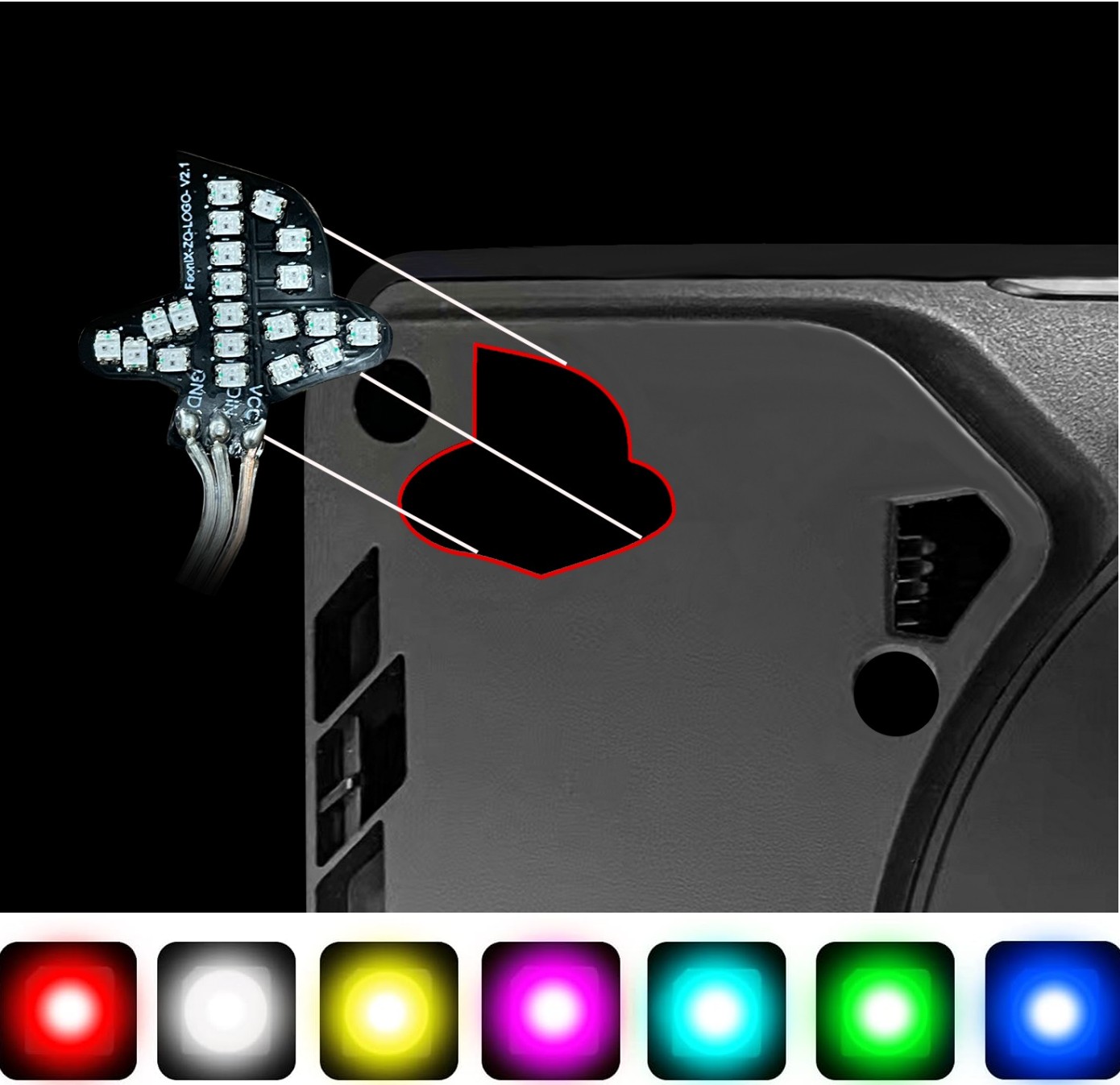 Gaming Console Logo - ไฟ RGB สร้างบรรยากาศพร้อมซิงค์เพลง 400+ รูปแบบแสง สำหรับ