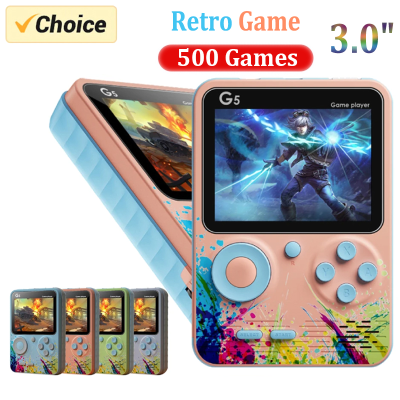 Gaming Console Mario - เครื่องเล่นเกมพกพา G5 Retro พร้อมเกมคลาสสิก 500 เกม