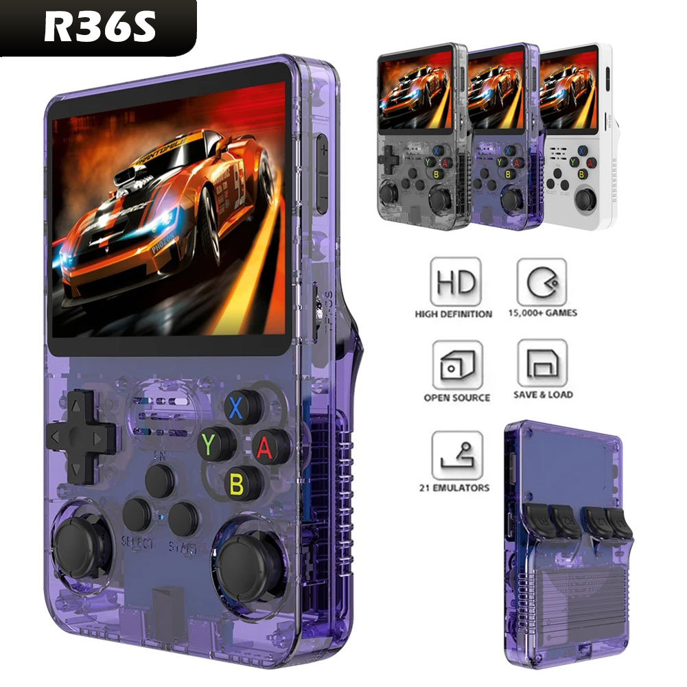 Gaming Console Old - เครื่องเล่นวิดีโอเกมมือถือระบบลินุกซ์แบบพกพาเปิดแหล่งที่มา R36S ย้อนยุคเครื่องเล่นวิดีโอแบบพกพา3.5นิ้วหน้าจอ IPS เกมย้อนยุคคลาสสิก