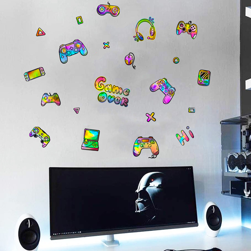 สติ๊กเกอร์ติดผนังลายวัสดุเลเซอ - Gaming Console Game Zone บทวิจารณ์และราคา