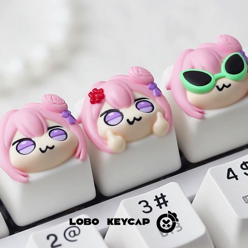 คีย์แคปเรซิ่นลายสาวอนิเมะผมสีช - Gaming Console Keyboard บทวิจารณ์และราคา