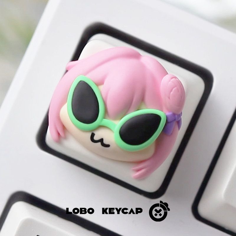 คีย์แคปเรซิ่นลายสาวอนิเมะผมสีช - Gaming Console Keyboard บทวิจารณ์และราคา
